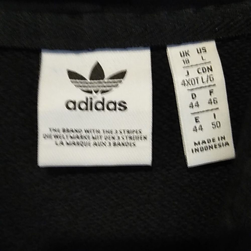Adidas Black Cropped Hoodie. Women's. Sz L Retro inspired. - Picture 4 of 8